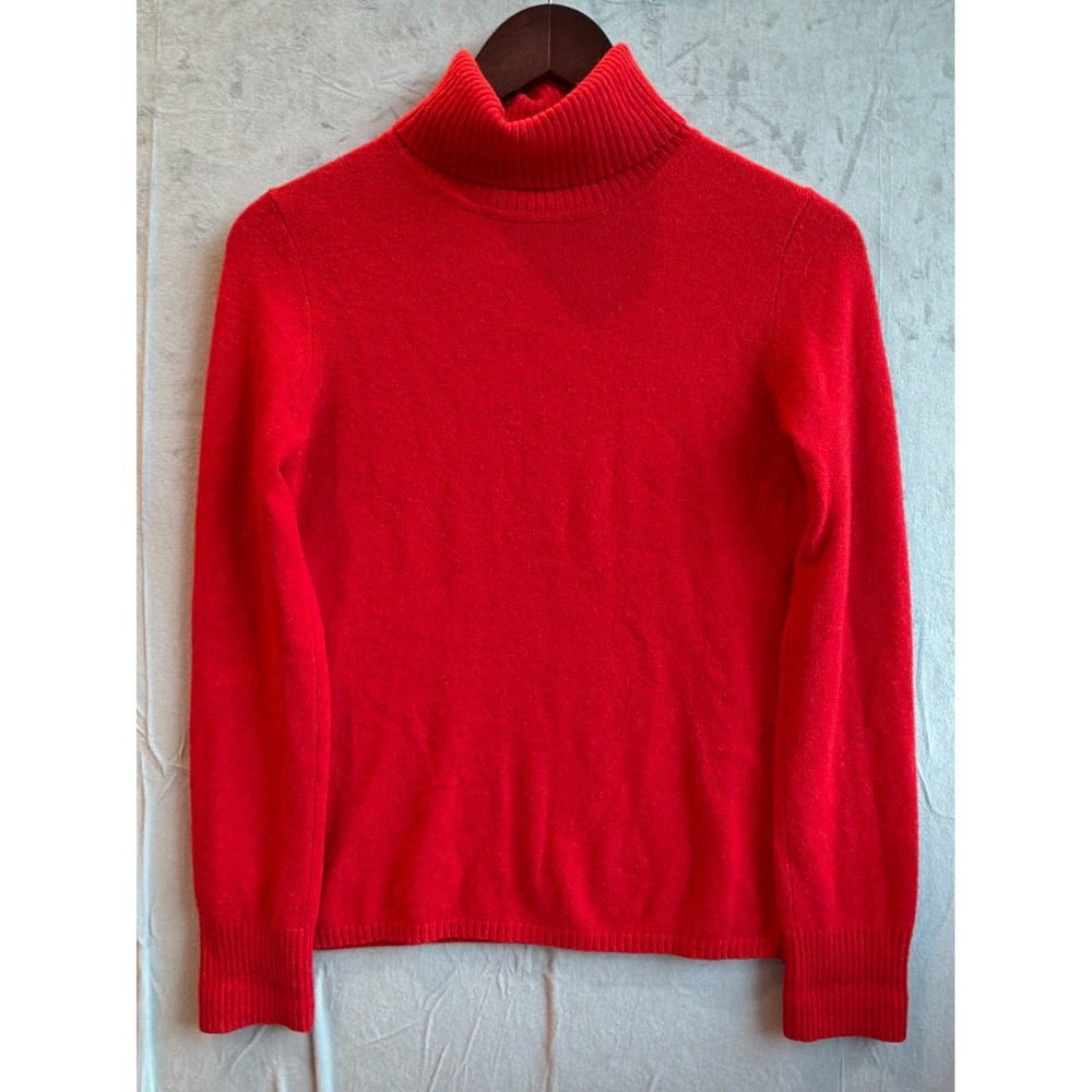 J.Crew Cashmere Turtleneck Sweater Women S Red Candy Stripe Tag